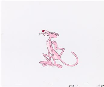 DEPATIE-FRELENG / PINK PANTHER The Pink Flea cel and matching drawing.